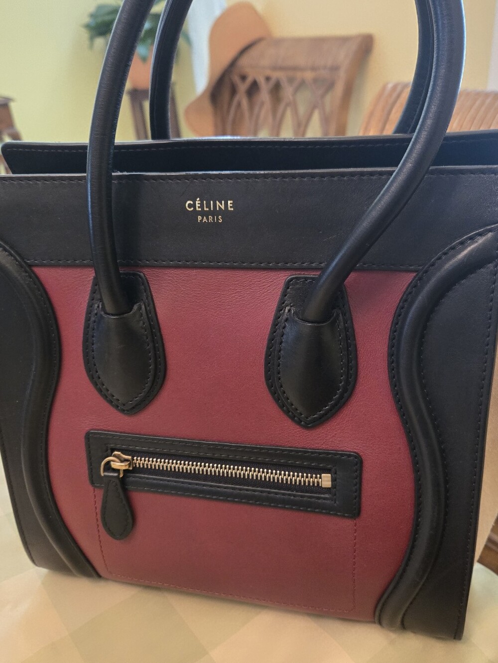 EUC Celine Micro Luggage Tote Tri Color